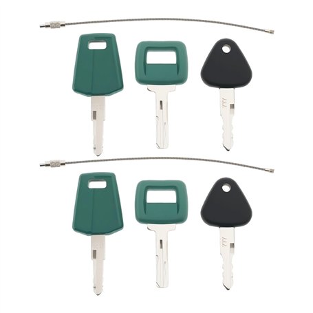 Briny River 6pcs Jeu de Clés pour équipement Lourd avec Porte-clés 777/C001/11039228 17225331 ELI80-0091 Compatible avec Volvo C