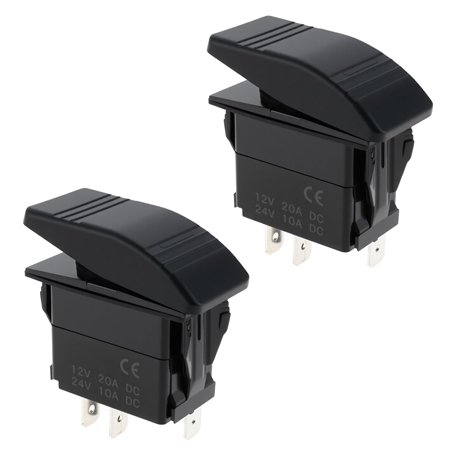 Briny River 2X Interrupteurs à Bascule 3 Broches 12 V/24 V SPST Marche/arrêt étanches IP68 pour Voiture Bateau Camping-Car SUV (
