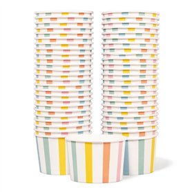Tasses à Glace en Papier MATICAN - Lot de 50 Tasses Jetables de 9 Oz pour Desserts Chauds ou Froids