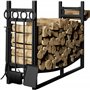 Amagabeli Porte Bûches de Cheminée avec 4 Outils 90cmx78cmx33cm range bûches pour intérieur et extérieur robuste support de supp