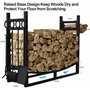 Amagabeli Porte Bûches de Cheminée avec 4 Outils 90cmx78cmx33cm range bûches pour intérieur et extérieur robuste support de supp