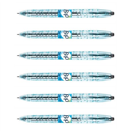 PILOT Lot de 6 Stylos Bille Rétractable Encre Gel B2P Pointe moyenne Noir