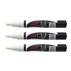 UNI-BALL Lot de 3 Marqueurs craie pointe conique fine CHALK Marker PWE3MS 0