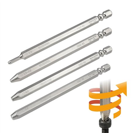 ENGINEER DBZ-20 Extracteur de vis et embouts d'extraction (pour vis à tête hexagonale à tête hexagonale)