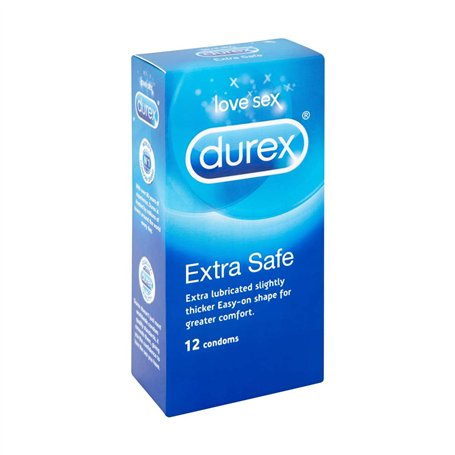 Durex Extra Safe Lot de 12 préservatifs épais et lisses