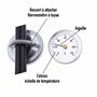 Thermomètre 0-120° avec ressort, avec clip pour montage sur tuyau, surface bimétallique en acier inoxydable - 63MM