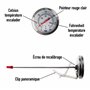 Thermometer World Thermomètre pour huile de friture en acier inoxydable avec clip 150 mm