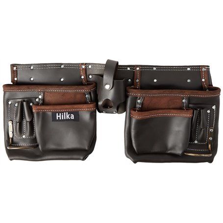 Hilka 77705002 résistante en cuir tanné à l'huile de ceinture à outils Double