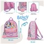 Bluey & Bingo Sac à dos rose – Sac à dos pour chambre d'enfant et d'école avec poche avant à paillettes – Porte-bouteille d'eau 