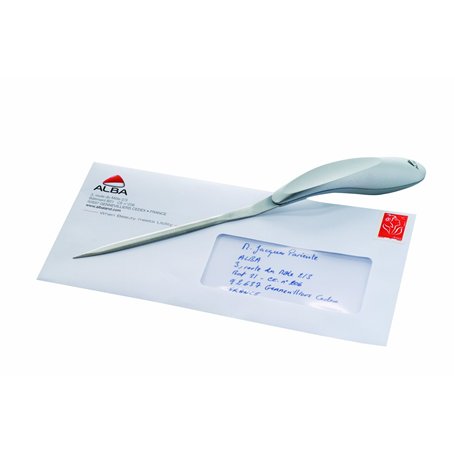 Alba OULCUT M Ouvre-lettre manuel ergonomique Gris métal