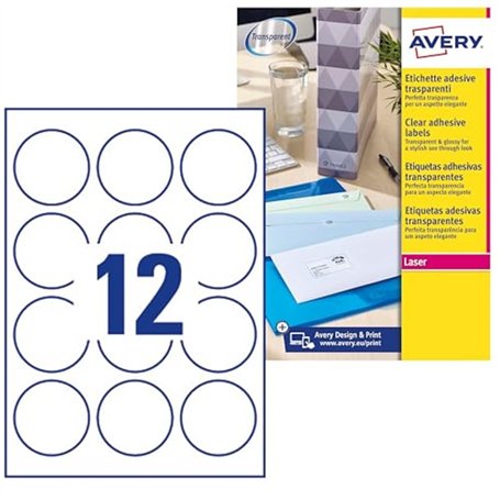 Avery L7127-10 Etiquette adhésive Transparent