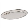 Argon Tableware 1x 60cm x 41cm Plateau de Service Ovale en Acier Inoxydable - Grand Fête Dîner Collation Buffet Nourriture Sandw
