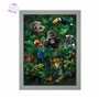 3D LiveLife Affiche murales lenticulaires Amis de la Jungle de Deluxebase. Poster jungle 3D sans cadre. Décoration murale parfai