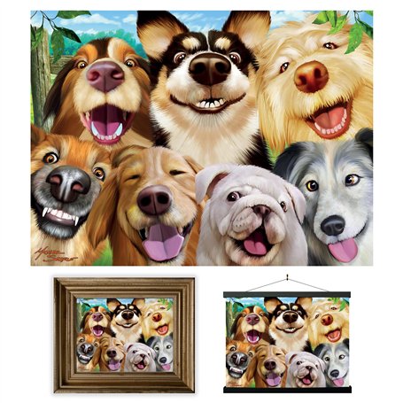 3D LiveLife Affiche Murales Lenticulaires Selfie Canin de Deluxebase. Poster Chien 3D sans Cadre. Décoration Murale Parfaite. Oe