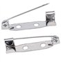 Broches x100 – Fermoir arrière sécurisé avec fermeture à barre arrière – 25 mm – Dos de broche argentés avec 2 trous pour la fab