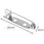 Broches x100 – Fermoir arrière sécurisé avec fermeture à barre arrière – 25 mm – Dos de broche argentés avec 2 trous pour la fab