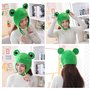TRIXES Chapeau Grenouille avec Grands Yeux Fantaisie - Costume Fantaisie - Bandeau Crochet et Boucle en Peluche - Accessoires de