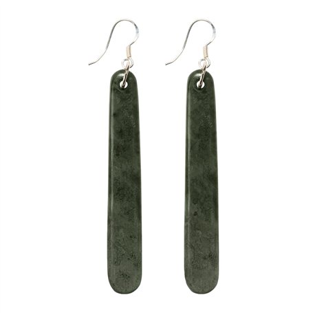 81stgeneration Boucles d'Oreilles Maori 925 Argent Sterling Roche Verte Sculptée pour Femmes…