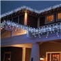 SHATCHI Lumières de Noël en Forme de glaçon Cascade 240 LED 5 m – Multifonction 8 Modes d'éclairage, minuterie câble Transparent