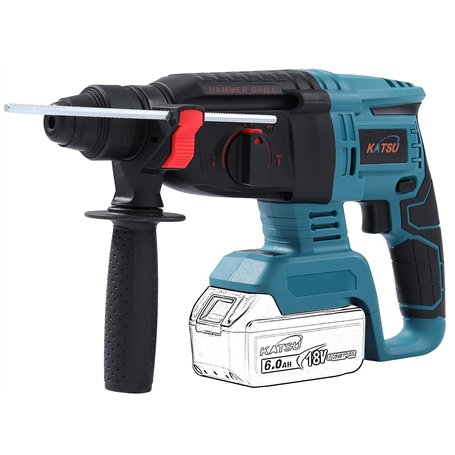 KATSU FIT-BAT 21V Marteau Perforateur Sans Fil Brushless SDS Perceuse à Percussion Rotative 26mm avec Moteur Brushless