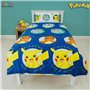Parure de lit simple Pokémon sous licence officielle pour enfants | Pikachu Bulbasaur Charmander Squirtle Parure de lit réversib