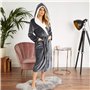 CityComfort Peignoir de bain en polaire douce pour femme - Robe de chambre - Gris - XL
