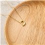Philip Jones Collier plaqué or avec initiale lettre D créée avec des cristaux de zircon, Plaqué or, Cristal de zircondia®