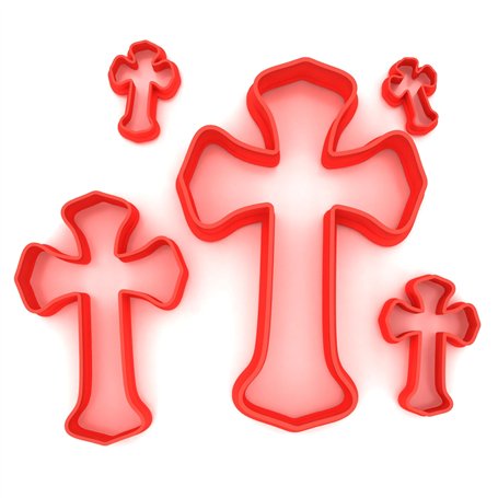 Custom Cutters Lot de 5 emporte-pièces en forme de croix en plastique pour pâtisserie