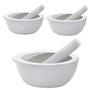 Lot de 3 mini pilons et mortier – Petit et compact 7 cm – Outils de cuisine pour broyer les épices et les herbes avec facilité –