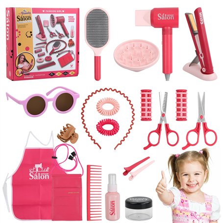 Litinliv 22 Pièces Jouets de Salon de Coiffure pour Filles