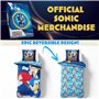 SONIC THE HEDGEHOG Housse de Couette et Taie d'oreiller Garçon, 1 Set de Linge de Lit pour Enfant et Ado