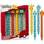 Pokémon Set de 4 Stylos Effaçables Pikachu Fournitures Scolaires Kawaii Cute Kit Papeterie Kawaii Stylo bille à Encre bleue Cade