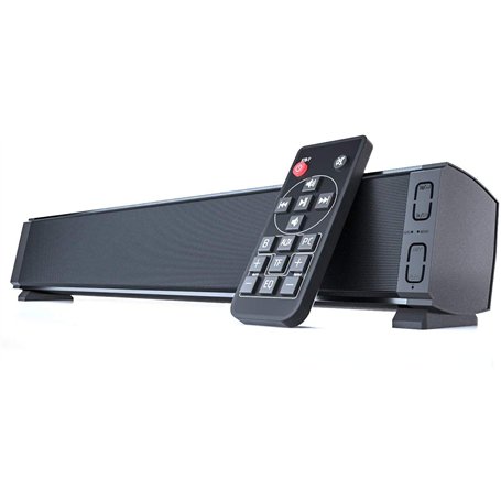 Yangers Barre de Son Bluetooth 5.0 sans Fil pour TV avec télécommande véritable Haut-Parleur Rechargeable USB 20W Microphone int