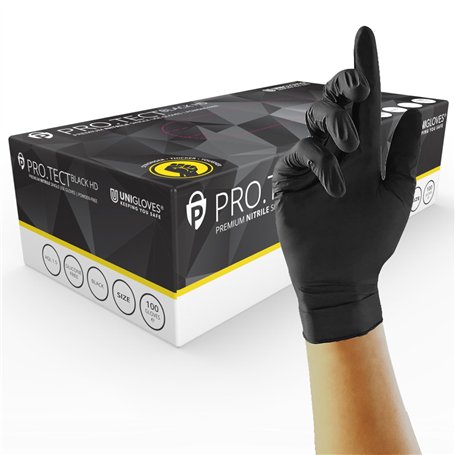 UNIGLOVES PRO.TECT GA0064 Lot de 100 gants jetables en nitrile HD ultra résistants
