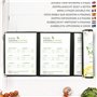 Kurtzy Carte Restaurant A4 Trois Volets (Lot de 5) - Porte Menu Restaurant Double Affichage Style Américain - Protège Menu Noir 