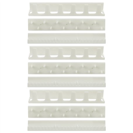 Kurtzy Porte Bijoux Mural Blanc (Lot de 9) - Crochet Mural Adhesif et Patère (3 Modèles) - Rangement Bijoux Mural - Porte Collie