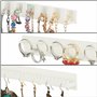 Kurtzy Porte Bijoux Mural Blanc (Lot de 9) - Crochet Mural Adhesif et Patère (3 Modèles) - Rangement Bijoux Mural - Porte Collie