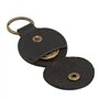 Pochette en cuir véritable noir avec jeton de chariot de votre sélection porte-clés pochette porte-clés porte-clés, Noir , L, Ga