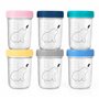 Budding Bear Petit Pot Conservation Bébé Verre 240ml (Lot de 6) - Pot Bebe Repas Réutilisables Compatible Lave-Vaisselle