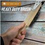 Lot de 3 brosses métalliques en bois - Brosse en acier robuste à 4 rangées avec manche en bois et grattoir en métal - Brosse mét