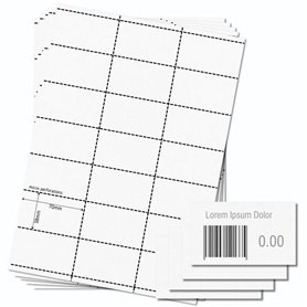OfficeGear Lot de 25 feuilles de 525 étiquettes de prix pour codes-barres A4 120 g/m² - 38 x 70 mm - Carte micro-perforée non ad