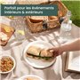 HAAGO 50 Assiettes de Canne à Sucre Jetables (26cm) - Grandes Assiettes pour Fêtes - Solide, Rigide & Étanche - Ecologique et Co