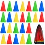 BRAMBLE Pack de 24 Petits Cônes de Signalisation 18 cm | Couleurs Variées | Parfait pour Les Fêtes et l'Entraînement