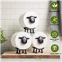 VELENTI Lot de 3 porte-rouleaux de papier toilette avec motif mouton - Porte-rouleau de papier toilette amusant sur pied - Impri