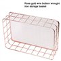 Pinsheng 2 Pièces Panier de Rangement en Fer Forgé, Paniers de Rangement en Fil Métallique pour Organisateur de Bureau en Or Ros