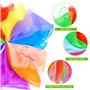 Pinsheng 12 pièces Foulards de Danse Colorées, Foulard de Jonglage Carré Écharpes Magiques pour Enfants Performance (60x60cm)