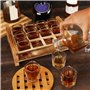 BELLE VOUS 12 Verres à Shot avec Plateau de Service en Bois Brûlé - 60 ml - Verre Shooter Transparent Base Solide - Porte Verre 