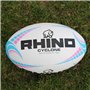 Rhino Ballon de Rugby Cyclone Blanc/Bleu Clair/Rose Taille 4