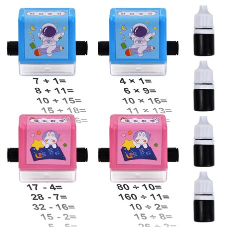 Natuce Lot de 4 Tampon d'apprentissage Mathématiques