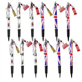 SAJAK Lot de 12 stylos souvenirs de Londres avec breloques miniatures : bus